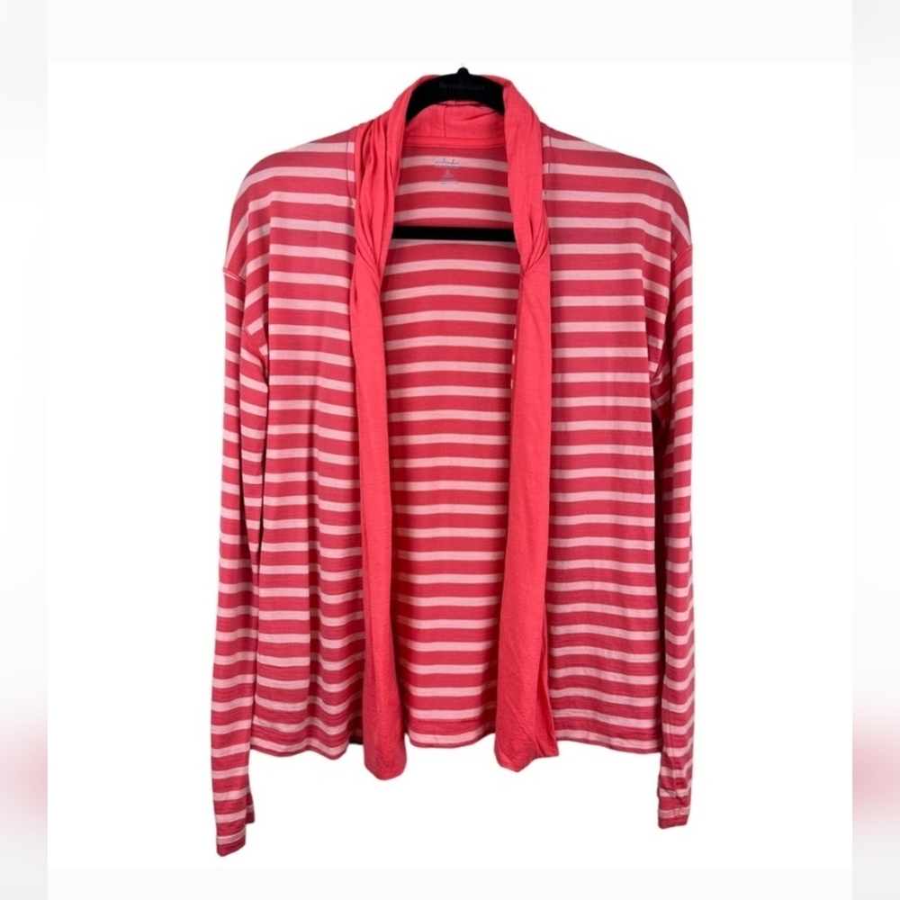 ICEBREAKER Villa Wrap Women's Small Melon Striped Cardigan 100% Merino Wool